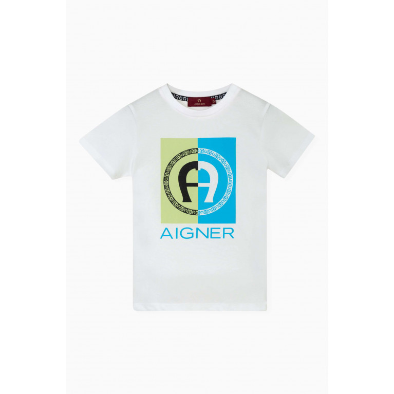 AIGNER - Logo Print T-Shirt in Cotton Jersey