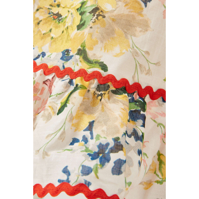 Zimmermann - Alight Floral-print Frill Dress in Cotton