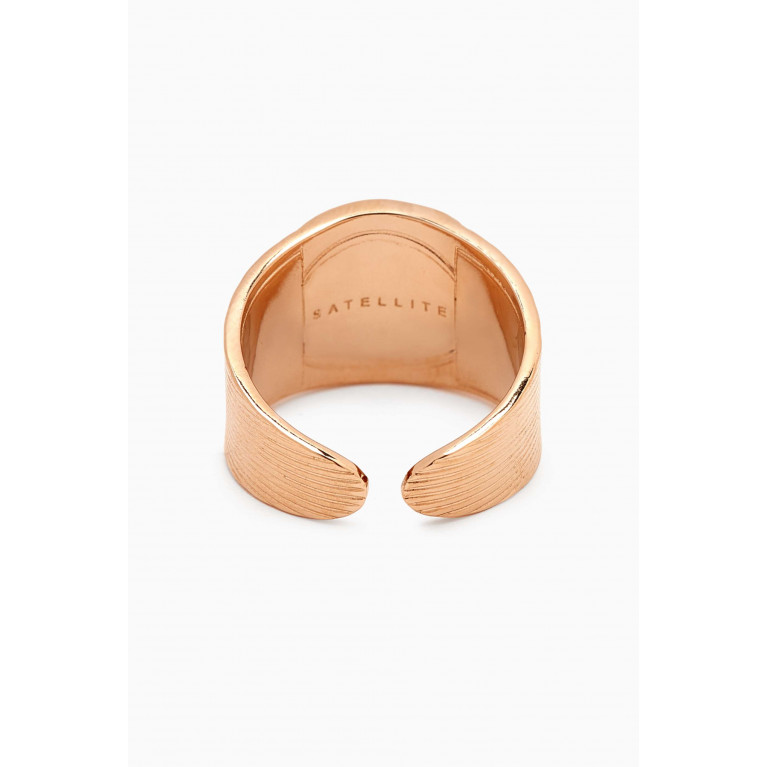 Satellite - Feather Adjustable Ring in 14kt Gold-plated Metal