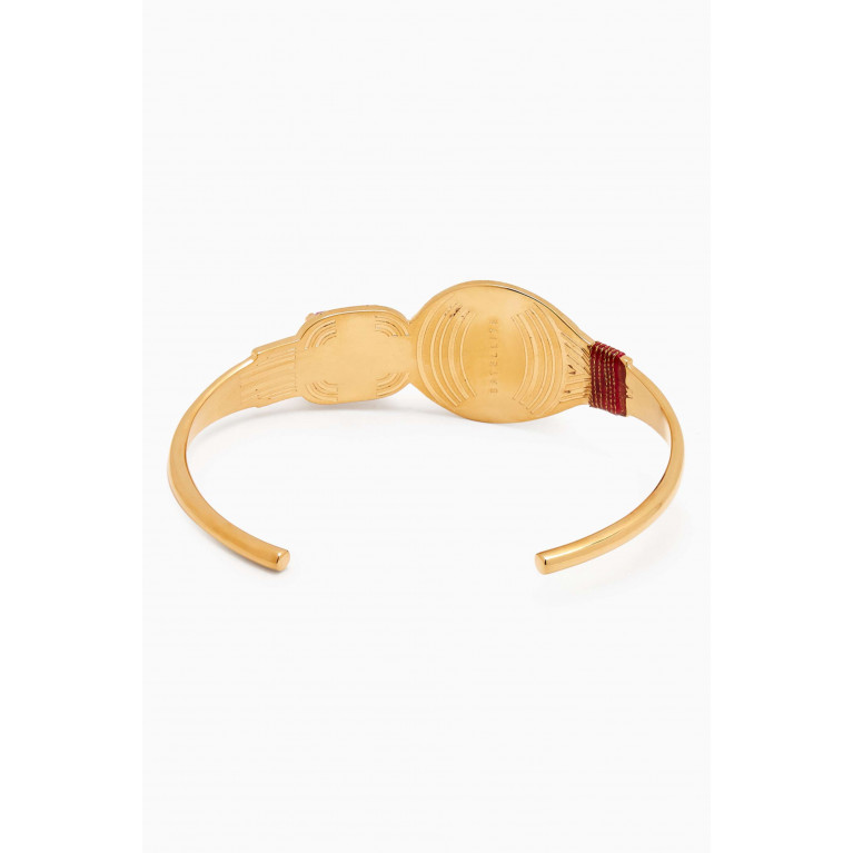 Satellite - Mother-of-Pearl Adjustable Bangle in 14kt Gold-plated Metal