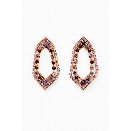 Satellite - Prestige Crystal Stud Earrings in 14kt Gold-plated Metal