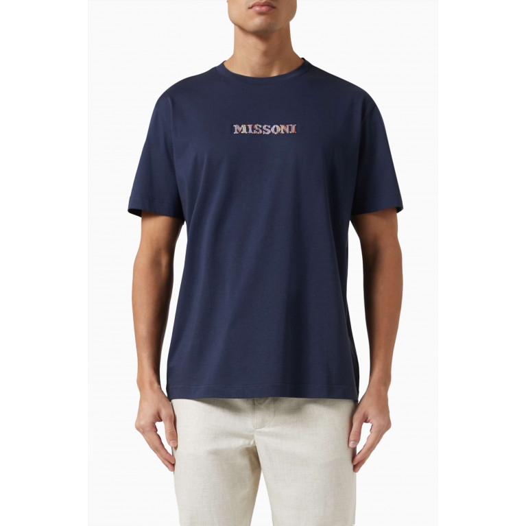 Missoni - Logo T-shirt in Cotton Blue