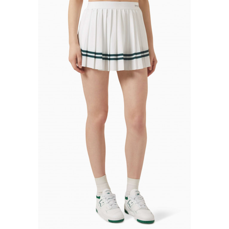 Sporty & Rich - Classic Logo Pleated Mini Skirt