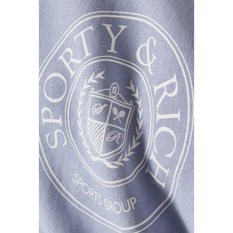 Sporty & Rich - Connecticut Crest Crewneck Sweatshirt in Cotton