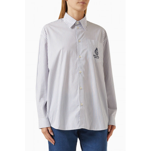 Sporty & Rich - Crown Oversized Shirt in Cotton Poplin