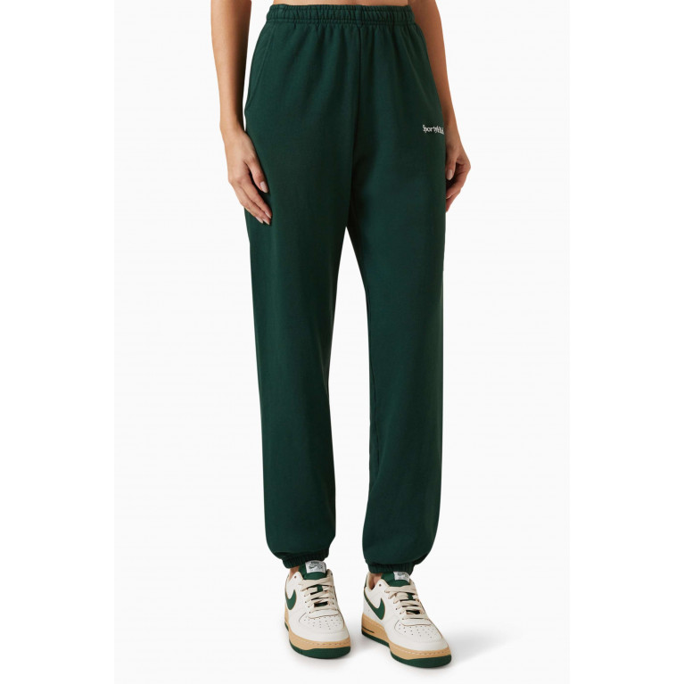 Sporty & Rich - Serif Logo Embroidered Sweatpants in Cotton