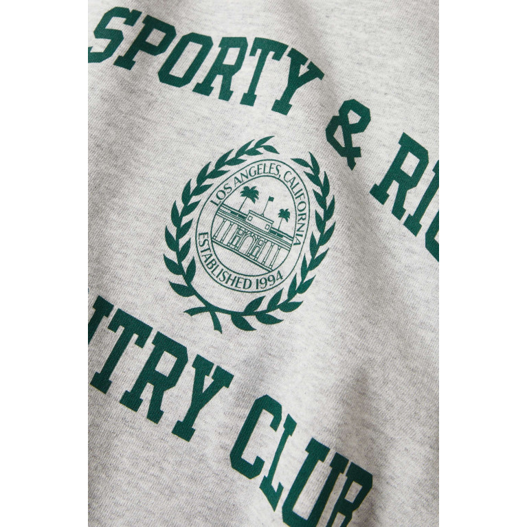 Sporty & Rich - Varsity Crest Crewneck Sweatshirt in Cotton-fleece