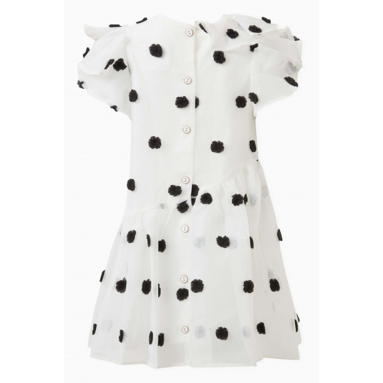 Poca & Poca - Ruffled Polka Dot Dress in Polyester