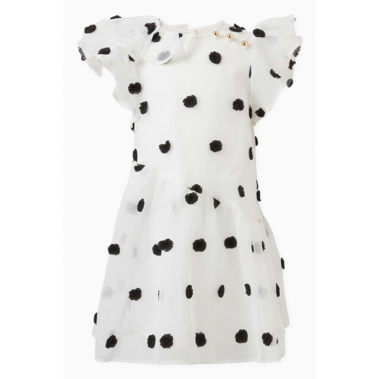 Poca & Poca - Ruffled Polka Dot Dress in Polyester