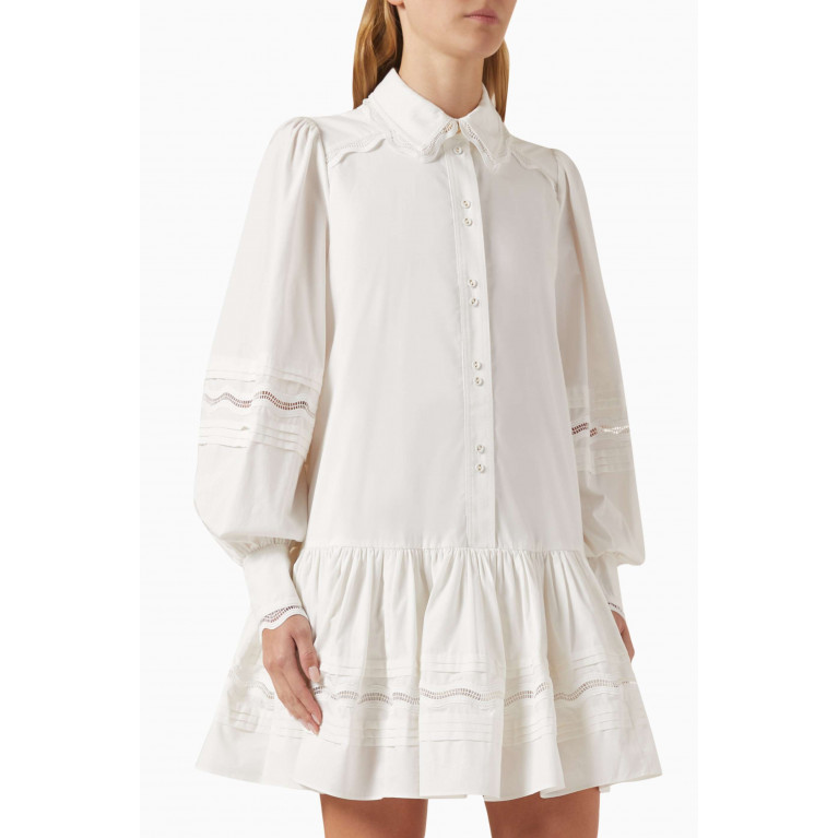 Aje - Reva Wave-trim Shirt Mini Dress in Cotton