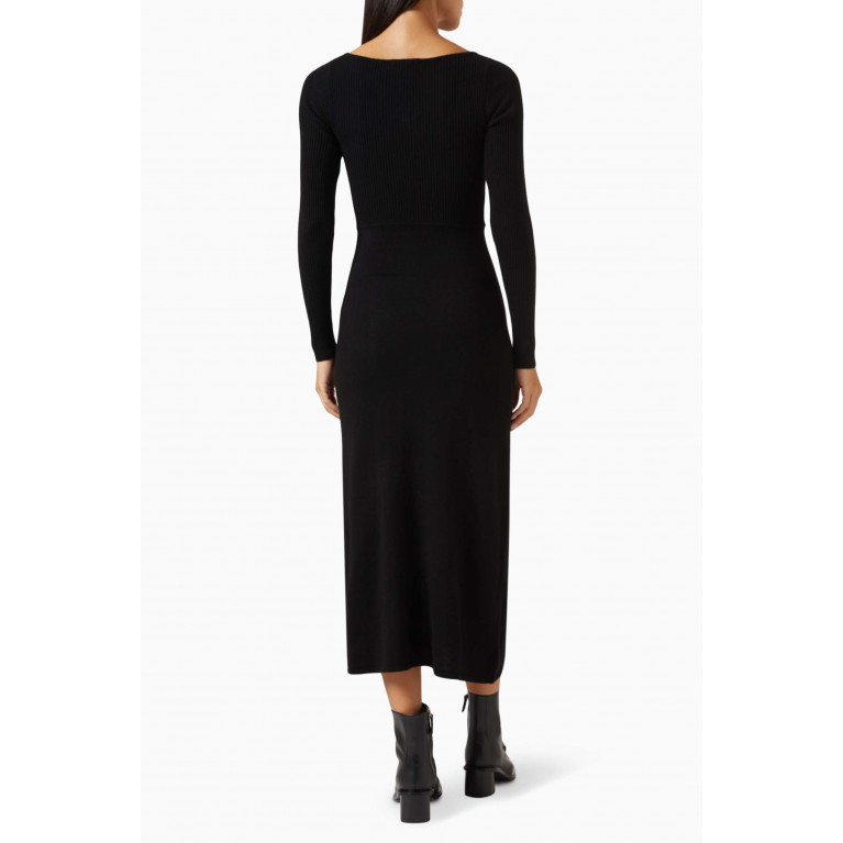Sandro - Bowy Cable Knit Dress in Wool-Cashmere Blend
