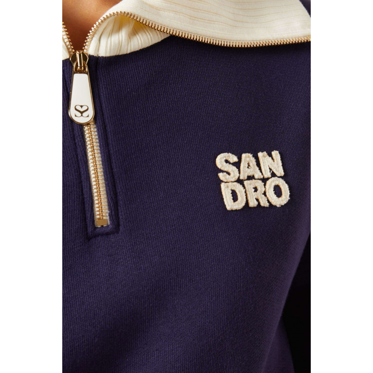 Sandro - Sonny Logo Cropped Sweatshirt in Cotton