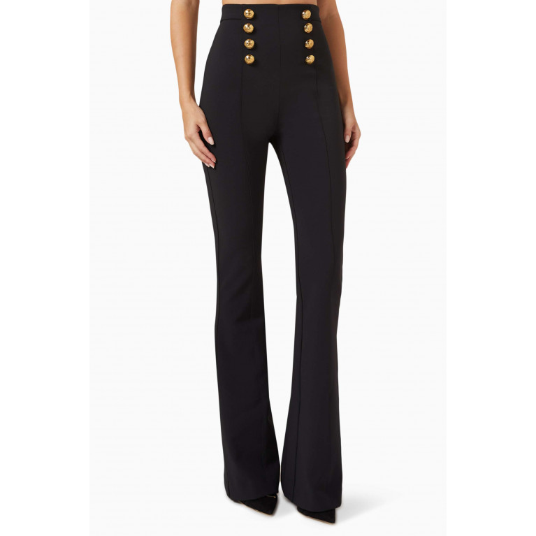 Elisabetta Franchi - Buttoned Palazzo Pants in Crepe
