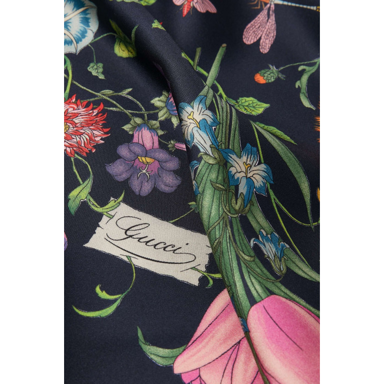 Gucci - Flora-print Scarf in Silk Carré