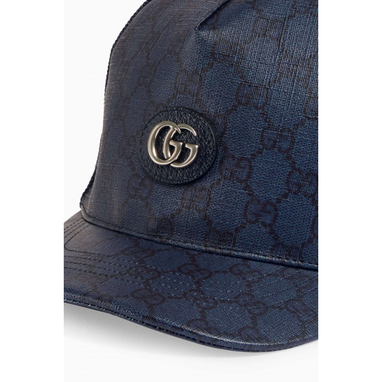 Gucci - Baseball Hat in GG Supreme Canvas & Mesh Blue