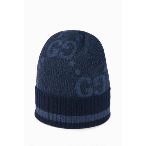 Gucci - Beanie Hat in GG Cashmere Jacquard