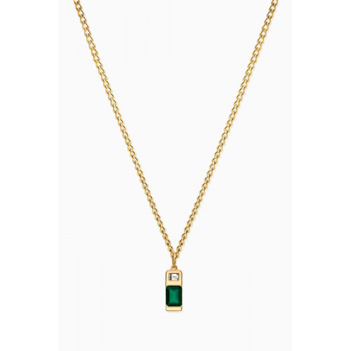 Miansai - Everett Agate & Baguette Sapphire Necklace in Gold Vermeil