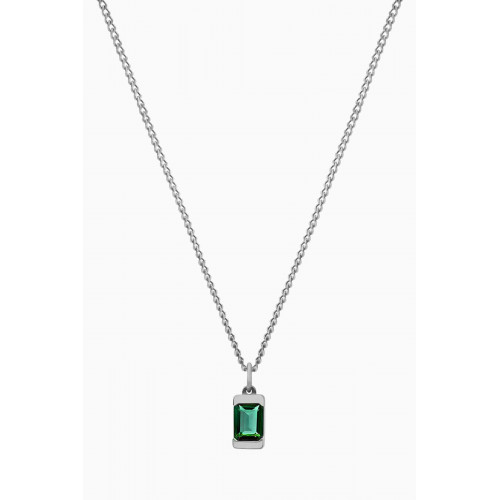 Miansai - Everett Agate & Baguette Sapphire Necklace in Sterling Silver