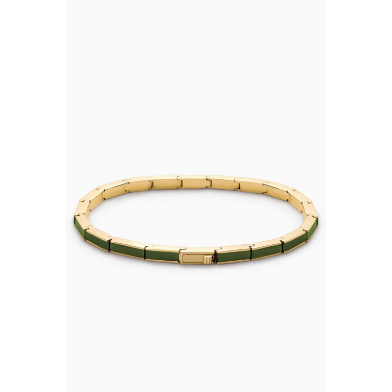 Miansai - Aventurine Line Bracelet in Gold Vermeil