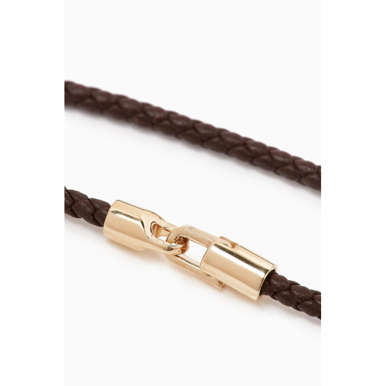 Miansai - Cruz Bracelet in Leather & Gold Vermeil