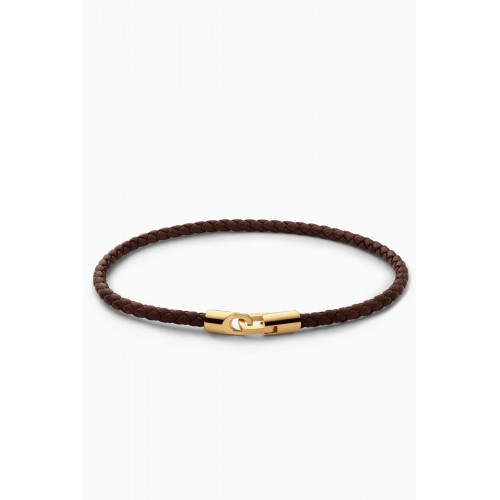 Miansai - Cruz Bracelet in Leather & Gold Vermeil