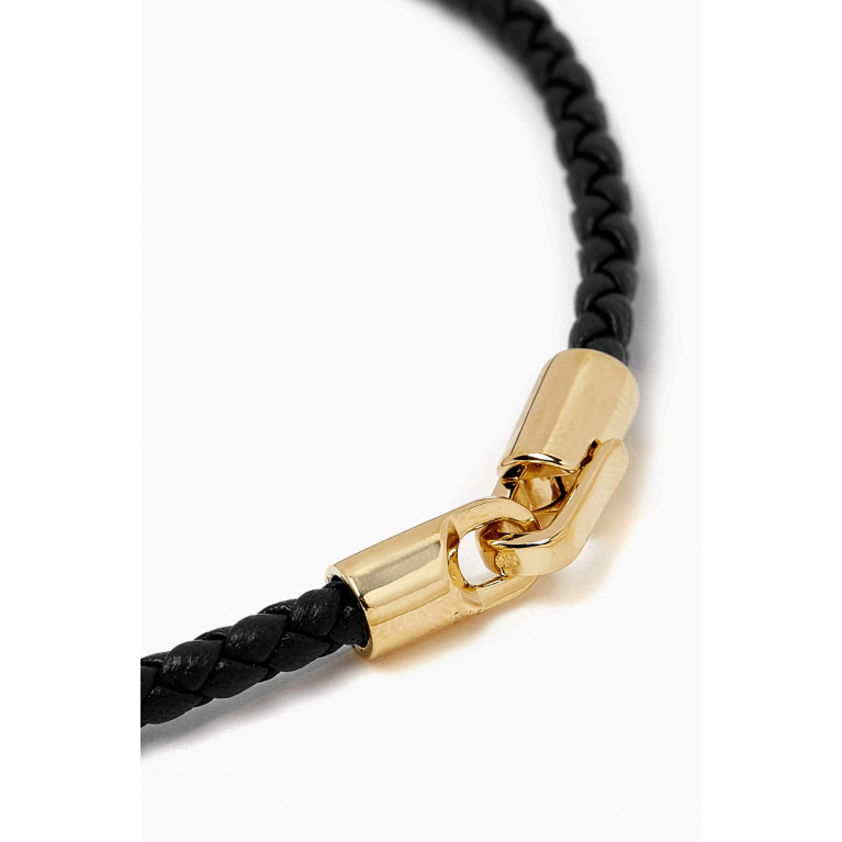 Miansai - Cruz Bracelet in Leather & Gold Vermeil Black