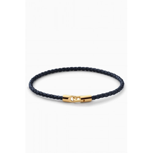 Miansai - Cruz Bracelet in Leather & Gold Vermeil Blue