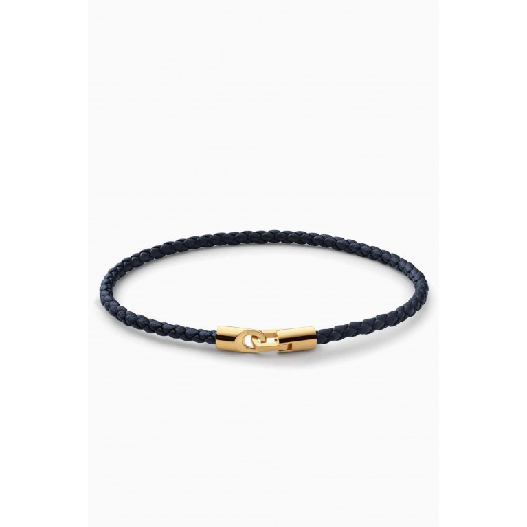 Miansai - Cruz Bracelet in Leather & Gold Vermeil Blue
