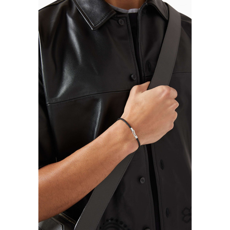 Miansai - Cruz Bracelet in Leather & Sterling Silver Black