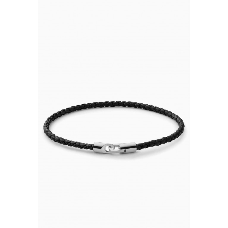 Miansai - Cruz Bracelet in Leather & Sterling Silver Black