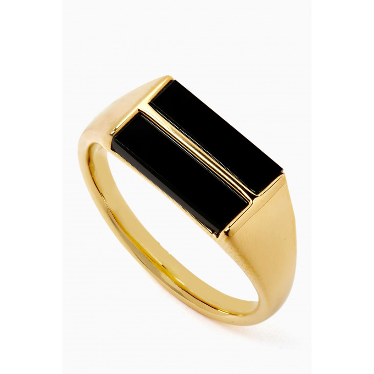 Miansai - Duo Onyx Ring in Gold Vermeil