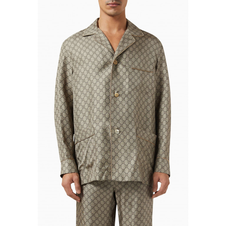 Gucci - GG Supreme Print Jacket in Silk Twill