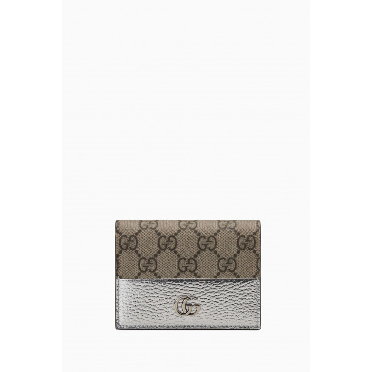 Gucci - GG Marmont Card Case in GG Supreme Canvas & Leather