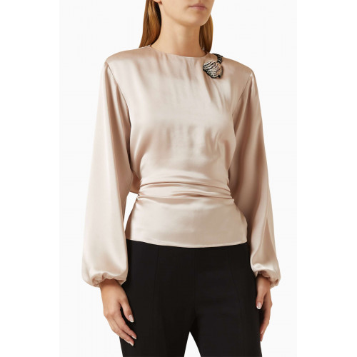 Nafsika Skourti - Dinner Cut-out Blouse in Satin