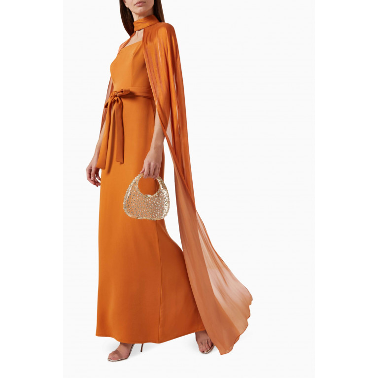 Amri - Embellished Bustier Gown Orange