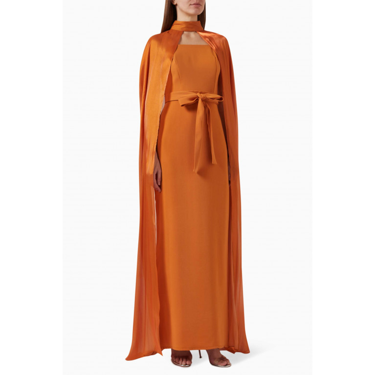 Amri - Embellished Bustier Gown Orange