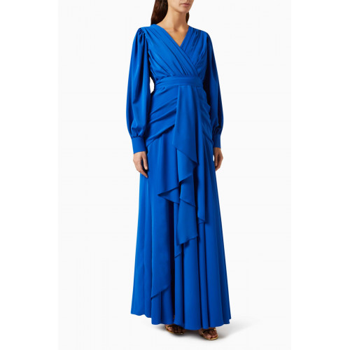 Amri - Ruffle Maxi Dress Blue