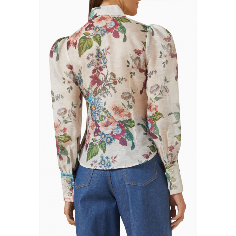 Zimmermann - Matchmaker Floral Body Shirt in Silk-linen