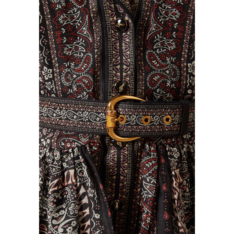 Zimmermann - Matchmaker Mini Shirt Dress in Silk-linen Organza Black