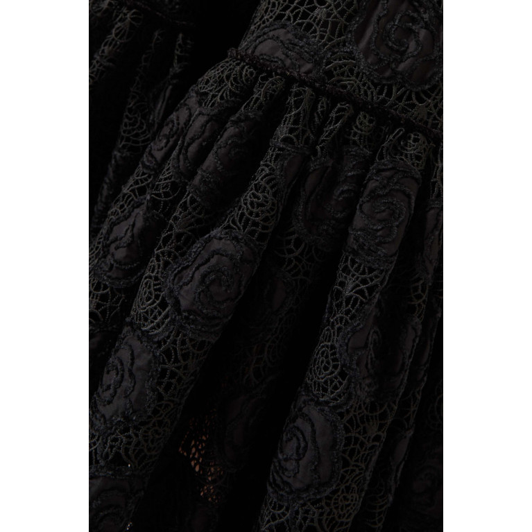 Alexis - Vilanelle Maxi Dress in Lace Black