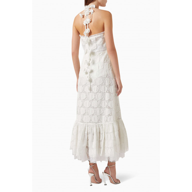 Alexis - Vilanelle Maxi Dress in Lace White