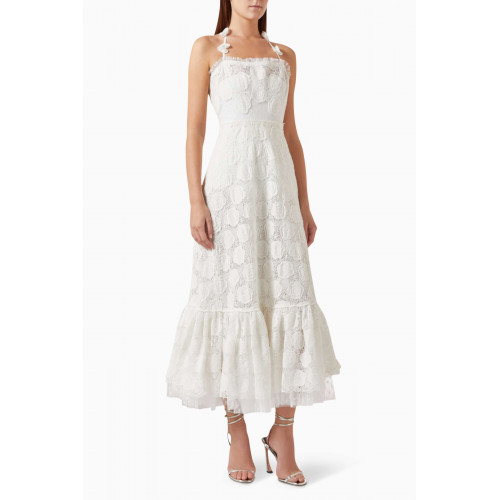 Alexis - Vilanelle Maxi Dress in Lace White
