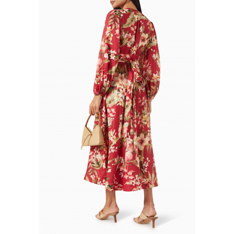 Zimmermann - Lexi Floral-print Wrap Dress in Linen