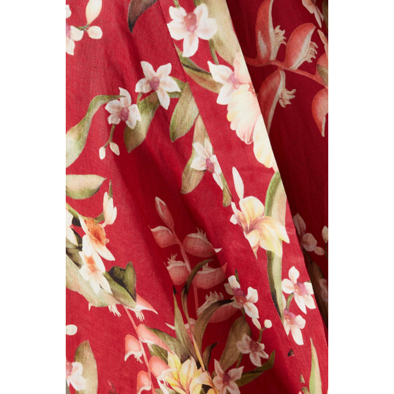 Zimmermann - Lexi Floral-print Wrap Dress in Linen
