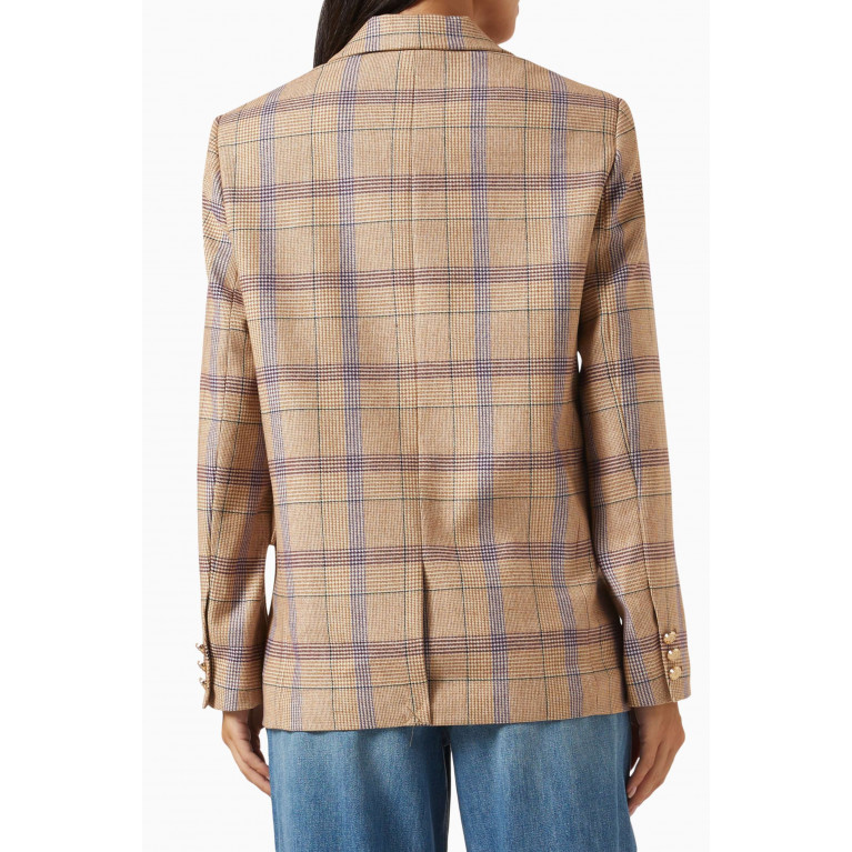 Maje - Checked Suit Jacket in Wool-blend