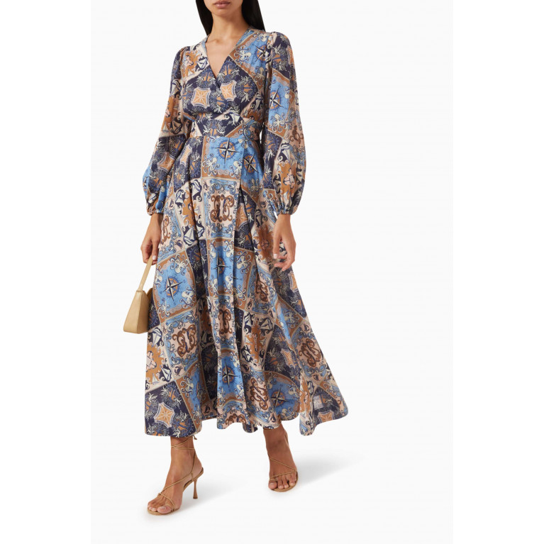 Zimmermann - Alight Wrap Midi Dress in Cotton