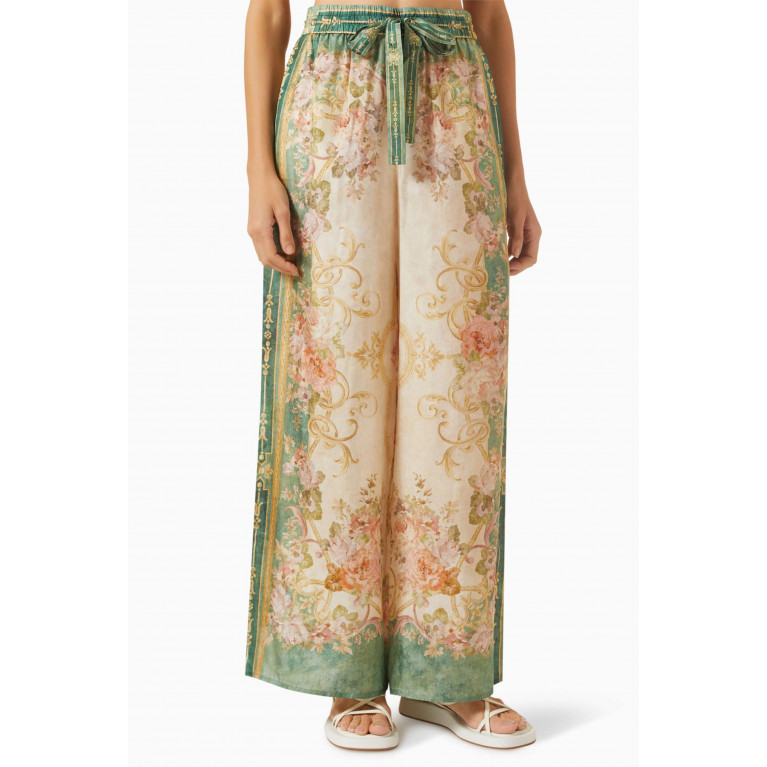 Zimmermann - August Floral-print Relaxed Pants in Silk