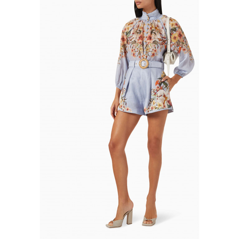 Zimmermann - Lexi Floral-print Shorts in Linen