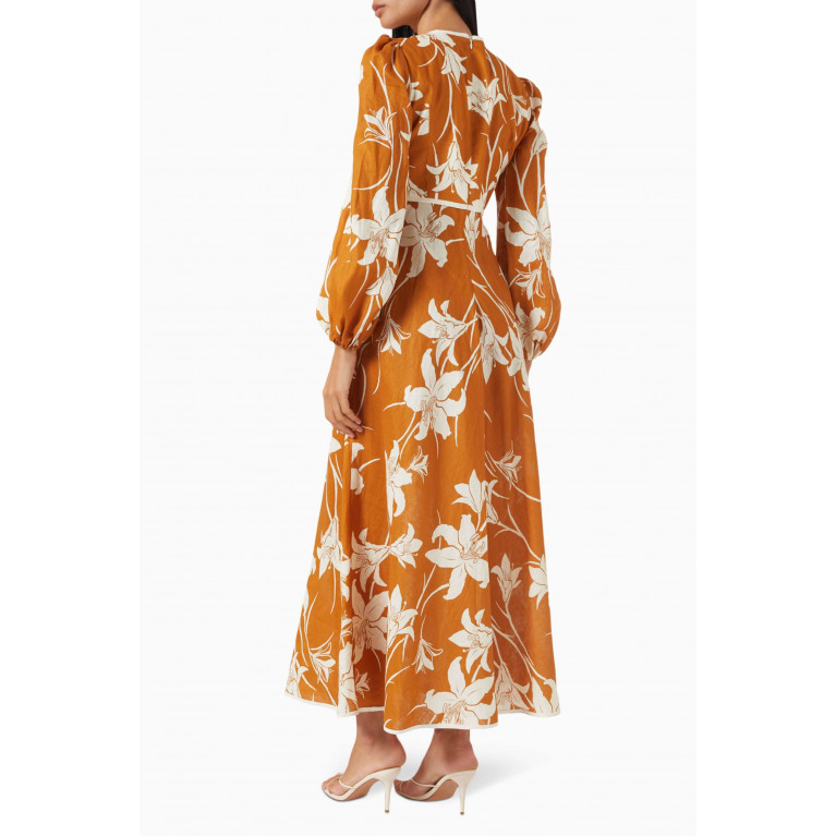 Zimmermann - Acadian Floral-print Maxi Dress in Linen