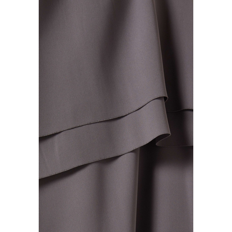 Al Mraikn - 3-piece Draped Abaya Set in Silk Purple